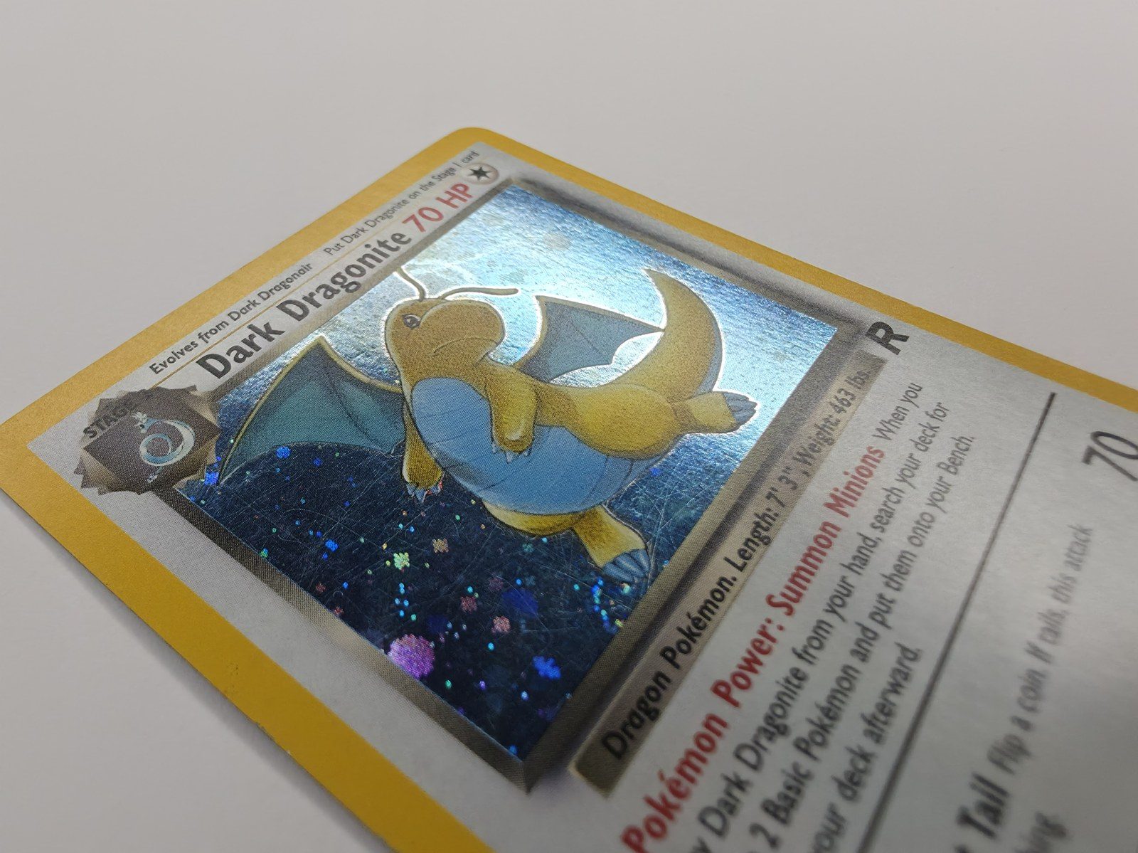 Dark Dragonite holo close-up